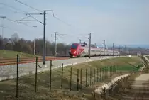 Thalys PBKA Nr.4345 K�ln-Paris f�hrt durch den Gr�nhaut (12. M�rz 2011).