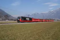 Ge 4/4 III 648 befindet sich am 3.3.11 zwischen Chur und Felsberg.