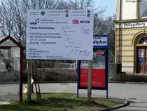 Diese Tafel steht im Bahnhof Phillipsburg (Baden). Wie man erkennen kann, wird die Bruhrainbahn Bruchsal-Germersheim f�r die S-Bahn Rhein-Neckar ausgebaut. Dabei werden mit Germersheim Mitte/Rhein, Bruchsal Am Mantel und Bruchsal Sportschule noch 3 zus�tzliche neue Stationen entstehen. Aufgenommen habe ich das Plakat am 08.03.2011.