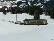 BLM - Triebwagen Be 4/4 23 unterwegs zwischen Gr�tschalp und Winteregg am 25.02.2011

