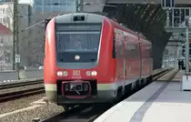612 666 RE nach N�rnberg f�hrt in den Dresdner HBF ein und auf Abstellgleis.
12,03,11
