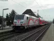 12.03.2011: Die 146 227-4 erreicht mit dem RE 19541 (Karlsruhe-Stuttgart) den Halt in Eutingen (Baden). Eutingen (Baden) ist ein Stadtteil von Pforzheim, nicht verwechseln mit Eutingen im G�u an der G�ubahn.