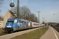 101 070-1  Die Adler Mannheim  rast am 12/03/2011 mit ihrem IC durch K�ln-West.