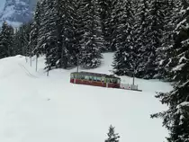 BLM - Triebwagen Be 4/4 23 unterwegs zwischen Gr�tschalp und Winteregg am 25.02.2011