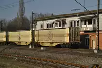 Leerer Warsteiner Waggon in Lehrte am 03.03.2011 in Lehrte.