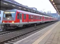 Vierfach Traktion VT 628/928 am fr�hen Sonnabend morgen am 12.03.2011 im Bahnhof von Schwerin Hbf