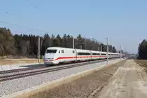 Ein ICE 1 am 09.03.2011 bei H�rbach.
