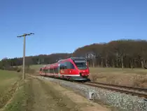 Die Baumbergebahn von Coesfeld nach M�nster westlich der Stadt Billerbeck. 07.03.2011