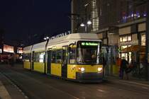 Berlin - BVG/Linie M2 - 2044 am 25.02.2011 an der Hst. S+U Alexanderplatz/Dircksenstr.