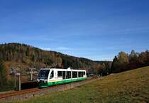 654 044 (VT44) als VBG83120 (Falkenau - ) Graslitz - Zwickau in Zwota-Zechenbach, 29.10.010.
