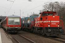 HGK DE 83 am 12.3.11 mit dem M�llzug in K�ln-West
