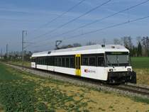 RABe 526 686 als R 25868 (Weinfelden-Konstanz) kurz vor der Ankunft in Siegershausen, wo die Kreuzung mit dem IR nach Biel stattfindet. (24.M�rz 2011)