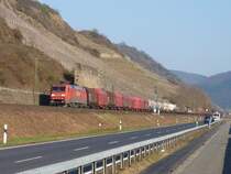 152 116 ersetzte am 8.3.11 die 152 005 und fuhr mit �ber einer Stunde Versp�tung durch Boppard.