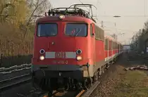 110 470 zieht am 21.3.11 einen RB nach Wesel durch D�sseldorf-Angermund