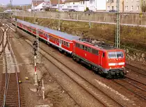 111 153 Richtung Heilbronn vor dem Bahnhof Jagstfeld an der KBS 705 am 25.03.2011