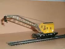 H0-Eisenbahnkran von M�rklin auf Handbetrieb.