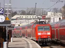 145 036-0 mit dem RE10420 aus Dortmund nach Aachen bei der Einfahrt in Herzogenrath, 27.3.11