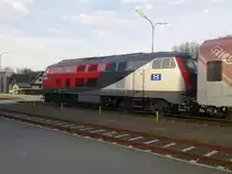 Auf Grund einer Evakuierung des Grazer-Hbf. wurde R4376 am 25.3.2011 nicht als S6 �ber Werndorf nach Graz gefahren sondern als S61 und R8512 �ber Lieboch gef�hrt. Daher war R8512 an diesem Tag nicht wie �blich eine Garnitur eines VT 70 sondern eine Dostogarnitur die von BR 218 gezogen wurde. Hier ein Bild der Lokomotive beim Halt im Bahnhof Lannach.