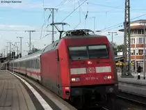08.04.2011: Die 101 115-4 nimmt mit dem IC 2372 (Schwerin-Karlsruhe) die letzte Etappe nach Karlsruhe Hbf in Angriff. Dieser IC wird noch zus�tzlich in Karlsruhe-Durlach anhalten.