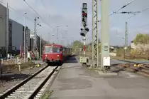 796 802 + 996 309 + 996 299 + 796 690 als DPE 90381 Dortmund Hbf - Lippstadt, hier bei der Einfahrt in den Bhf Lippstadt, von dort geht die Fahrt weiter auf die Strecken der WLE, 09.04.2011.