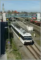 Der GTW RABe 526 686-1 verl�sst Konstanz am 6. April 2011 als Regionalzug 9843 nach Weinfelden. 