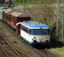 Der ex Hochwaldbahn Triebwagen VT57 am 10.4.2011 in Linz.