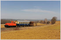 Von Oberwart gab es im Zuge der Fotofahrt mit 2043.24 am 26.2.2011 eine Nebenfahrt mit der sich im Privatbesitz befindlichen 2060.14. Die Aufnahme entstand kurz nach Oberwart auf der heute f�r den Bahnverkehr stillgelegten Strecke nach Obersch�tzen, welche vom Verein  Freunde der Bahnlinie Oberwart-Oberschuetzen , kurz  FrOWOS  genannt, betrieben wird. http://www.frowos.com/HP.html 