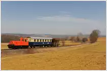 Von Oberwart gab es im Zuge der Fotofahrt mit 2043.24 am 26.2.2011 eine Nebenfahrt mit der sich im Privatbesitz befindlichen 2060.14. Die Aufnahme entstand kurz nach Oberwart auf der heute f�r den Bahnverkehr stillgelegten Strecke nach Obersch�tzen, welche vom Verein  Freunde der Bahnlinie Oberwart-Oberschuetzen , kurz  FrOWOS  genannt, betrieben wird. http://www.frowos.com/HP.html 
