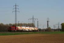 MaK G1000BB der Chemion mit einem Kesselwagenzug in Neuss-Wei�enberg am 03.04.2011
