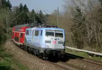 111 031-1 und Regionalexpress nach Salzburg bei Bergen am 09.04.2011