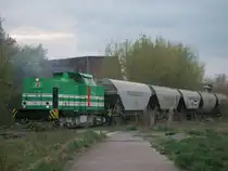 Am 15.4.11 schob die EB Lok 20 LISA 1, 5 Getreidewagen aufs Hauptgleis,um dann durch Bad Langensalza Hbf �ber Gotha nach Erfurt zu kommen.