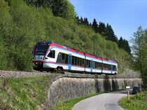 Der ET 134 als BLB nach Berchtesgaden am 22.04.2011 unterwegs bei Hammerau. 