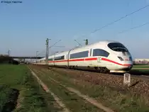 Mit etwa 10 min�tiger Versp�tung unterwegs war am 25.03.2011 der ICE 209 Dortmund-Basel SBB. Gefahren wurde er von 403 061-5  Celle  und 403 023-5  Schaffhausen .