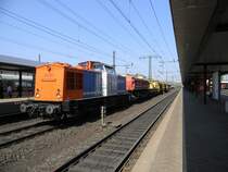 Baureihe 202 330-7 der NBE am 23.04.2011 im Bahnhof Fulda