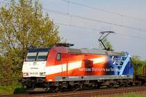 185 CL 002 Captrain am 26.04.2011 bei Woltorf kurz vor �berquerung des Mittellandkanals bei Peine