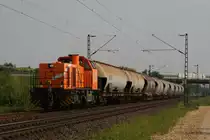 Northrail MaK G1206 Lok 9 (i.A. f�r NE) mit einem Kalkzug von Neuss nach Sachtsleben in Meerbusch-Osterrath am 21.05.2011