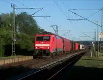 189 022 durchf�hrt am 25.Mai 2011 mit einem gemischten G�terzug den Bahnhof Gundelsdorf Richtung Saalfeld/S.