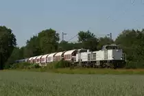 92 87 0061 754-3 F-COLRA  Tilly  und 92 87 0061 753-5 F-COLRA  Beci  (i.A f�r TXL) mit einem Kalkzug in Ratingen am 01.06.11