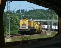 203 315 durchf�hrt mit einem Bauzug Pressig-Rothenkirchen Richtung Kronach. Aufgenommen am 2.Juni 2011 durch einen Autowagen.