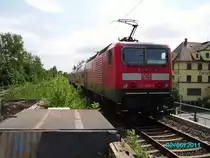 Nachschu� einer 143 589-0 als RB in Zwickau P�lbitz auf den Weg nach Zwickau (Sachs) Hbf.02.06.2011