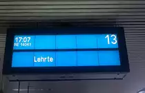 Zugzielanzeiger in Hannover HBF am 31.05.2011 mit Ziel Lehrte.