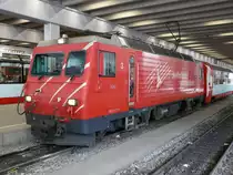 MGB - Zahnradlok HGe 4/4 3 im Bahnhof in Zermatt am 24.04.2011