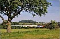 Bayerisch-S�chsische Kombi an der Burg Stolpen:
Zweimal V100 der Nordbayerischen Eisenbahn im Planeinsatz auf dem S�chsische-Schweiz-Ring. Nachdem die Garnitur den Bahnhof Stolpen verlassen hat, geht es vor der Kulisse der Burgstadt weiter Richtung Neustadt / Sachsen.
05.06.2011
Eine Galerie der Plandieseltage gibt es jetzt auf meiner Homepage!
