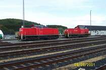 9.September 2001 Bf Montabaur, 2xBR 294 bei der Wochenendruhe
sonst f�r den Tontransport von Siershahn/Meudt nach Limburg
