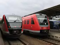 642 133-3 / 642 633-2, 612 610-6 / 612 110-7 und VT 41 (ex 515 511, VT9) der S�chsisch-B�hmische Eisenbahngesellschaft (SBE) auf Bahnhof Zittau am 12-7-2007.