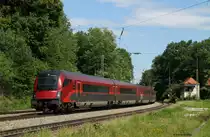 RJ 1263 (Wiesbaden Hbf-Budapest-Keleti pu) mit Schublok 1116 219-5 in A�ling 8.6.11 Zug hatte gut 60+