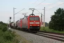 152 004-8 mit G�terwaggons Richtung Rosenheim bei �bersee am 03.06.2011