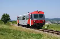 5047 014 war am 11.06.2011 bei Unterpetersdorf als R7738 von Neckenmarkt-Horitschon nach Wiener Neustadt Hbf unterwegs. Ab 01.08.2011 wird auch diese Leistung der Wr.Neust�dter Triebwagen dem Sparstift zum Opfer fallen.