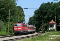 111 173-1 mit dem RE 79015 (M�nchen Hbf-�bersee) in A�ling 4.6.11