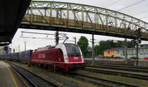 SLB 91 (91 81 1216 940-7 A-SLB) mit Containerwagen Richtung Freilassing, in Salzburg Hbf; 27.05.2011